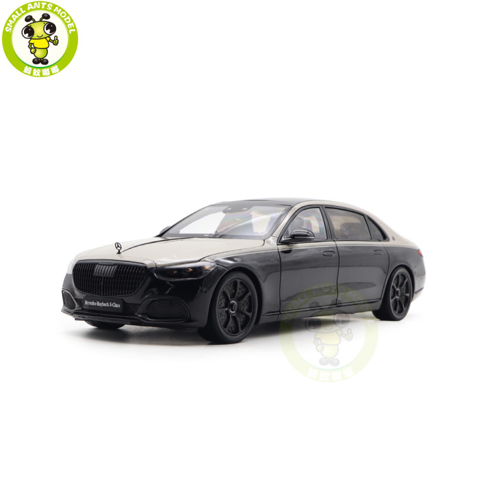 1/18 Mercedes Maybach S Class Night Series S680 2023 Almost Real 820140 Mojave Silver / Onyx Black Diecast Model Toy Car Gifts For Friends Father