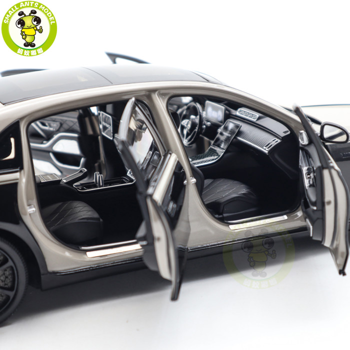 1/18 Mercedes Maybach S Class Night Series S680 2023 Almost Real 820140 Mojave Silver / Onyx Black Diecast Model Toy Car Gifts For Friends Father