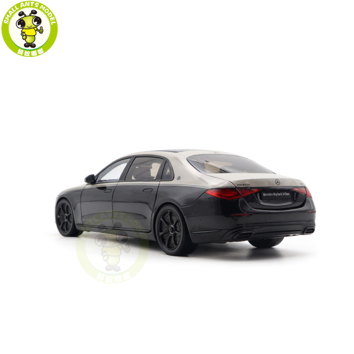 1/18 Mercedes Maybach S Class Night Series S680 2023 Almost Real 820140 Mojave Silver / Onyx Black Diecast Model Toy Car Gifts For Friends Father