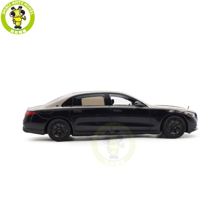 1/18 Mercedes Maybach S Class Night Series S680 2023 Almost Real 820140 Mojave Silver / Onyx Black Diecast Model Toy Car Gifts For Friends Father