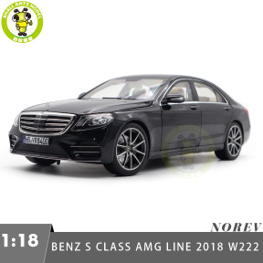 1/18 Mercedes Benz S Class S450L AMG Line 2018 W222 Norev 183794 Black Diecast Model Toy Car Gifts For Father Friends