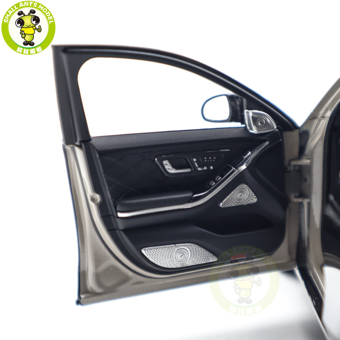 1/18 Mercedes Maybach S Class Night Series S680 2023 Almost Real 820140 Mojave Silver / Onyx Black Diecast Model Toy Car Gifts For Friends Father