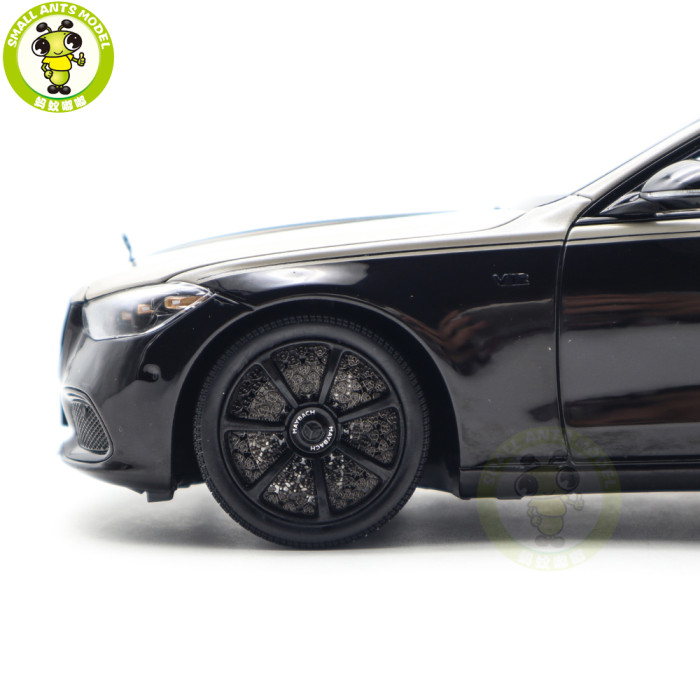 1/18 Mercedes Maybach S Class Night Series S680 2023 Almost Real 820140 Mojave Silver / Onyx Black Diecast Model Toy Car Gifts For Friends Father