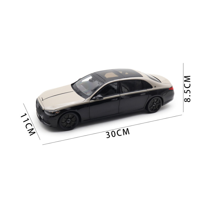 1/18 Mercedes Maybach S Class Night Series S680 2023 Almost Real 820140 Mojave Silver / Onyx Black Diecast Model Toy Car Gifts For Friends Father