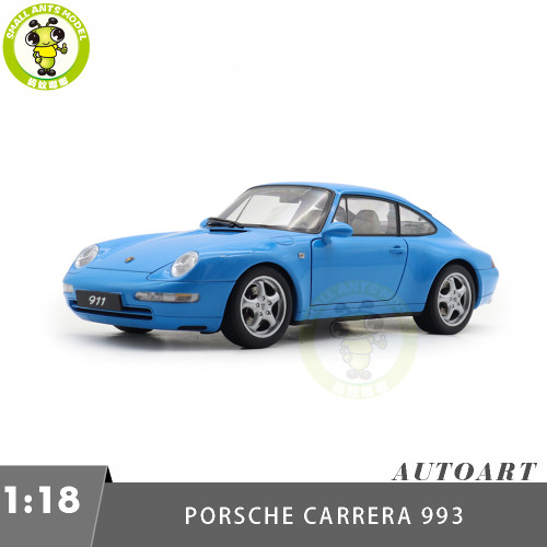 1/18 AUTOart 78133 Porsche 911 993 Carrera Blue Metallic Diecast Model Toy Car Gifts For Friends Father