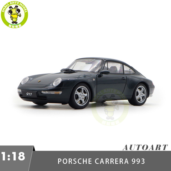 1/18 AUTOart 78134 Porsche 911 993 Carrera Green Metallic Diecast Model Toy Car Gifts For Friends Father
