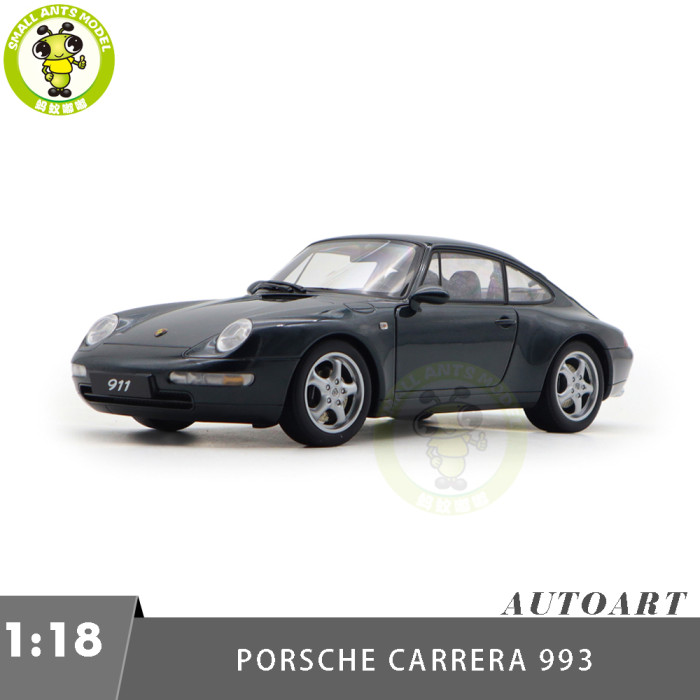 1/18 AUTOart 78134 Porsche 911 993 Carrera Green Metallic Diecast Model Toy Car Gifts For Friends Father