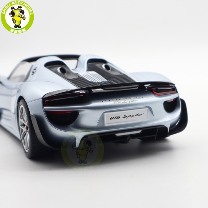 1/18 Porsche 918 Spyder Weissach Package Autoart 77923 Liquid Metal Chrome Blue Model Toy Car Gifts For Father Friends