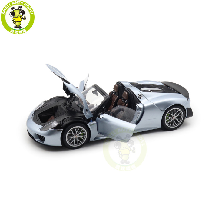 1/18 Porsche 918 Spyder Weissach Package Autoart 77923 Liquid Metal Chrome Blue Model Toy Car Gifts For Father Friends
