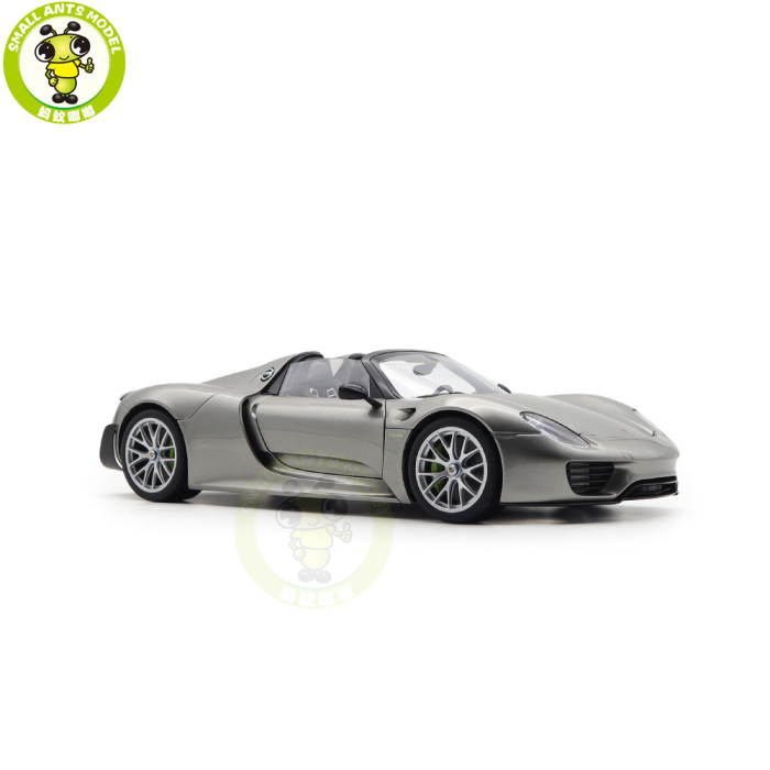 1/18 Porsche 918 Spyder Weissach Package Autoart 77922 Liquid Metal Silver Model Toy Car Gifts For Father Friends
