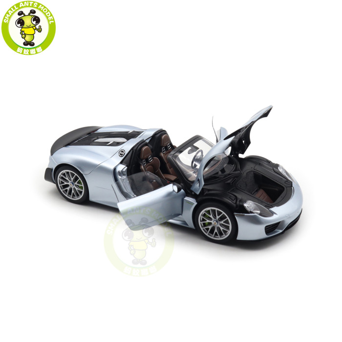1/18 Porsche 918 Spyder Weissach Package Autoart 77923 Liquid Metal Chrome Blue Model Toy Car Gifts For Father Friends