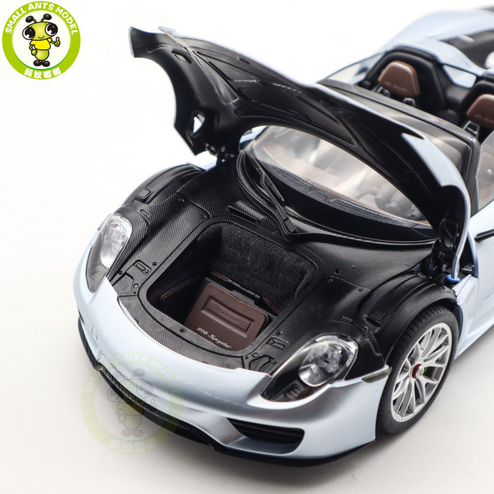1/18 Porsche 918 Spyder Weissach Package Autoart 77923 Liquid Metal Chrome Blue Model Toy Car Gifts For Father Friends