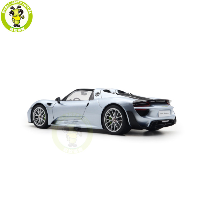 1/18 Porsche 918 Spyder Weissach Package Autoart 77923 Liquid Metal Chrome Blue Model Toy Car Gifts For Father Friends