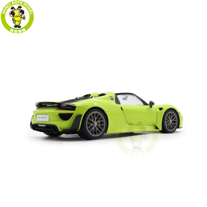 1/18 Porsche 918 Spyder Weissach Package Autoart 77921 Acid Green Model Toy Car Gifts For Father Friends