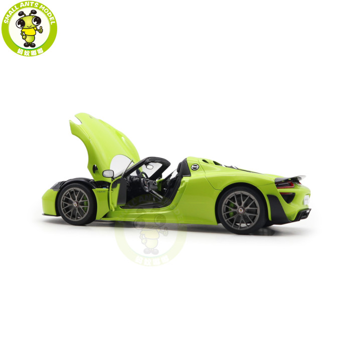 1/18 Porsche 918 Spyder Weissach Package Autoart 77921 Acid Green Model Toy Car Gifts For Father Friends