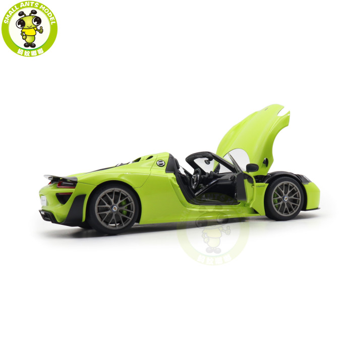 1/18 Porsche 918 Spyder Weissach Package Autoart 77921 Acid Green Model Toy Car Gifts For Father Friends