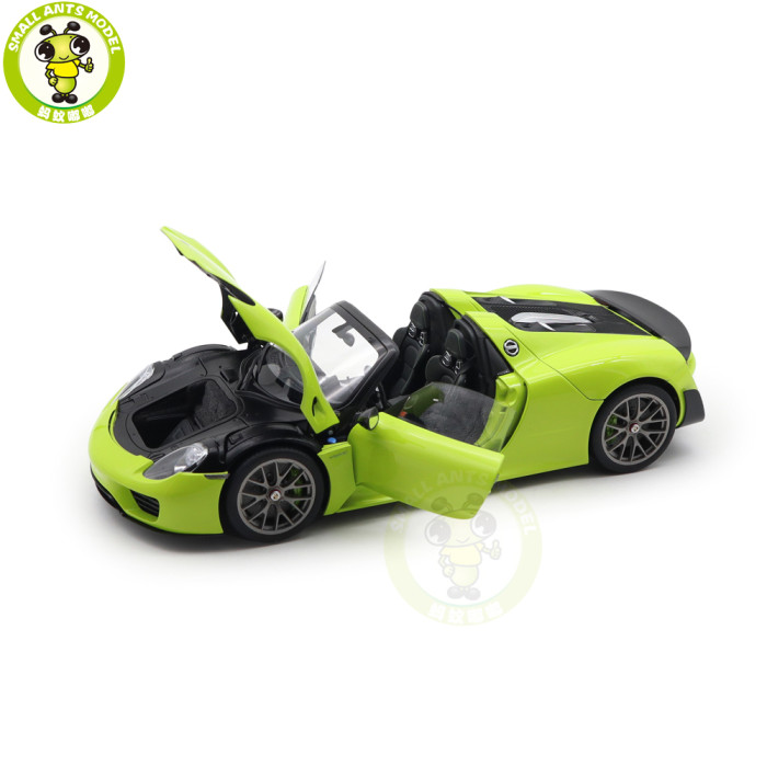1/18 Porsche 918 Spyder Weissach Package Autoart 77921 Acid Green Model Toy Car Gifts For Father Friends
