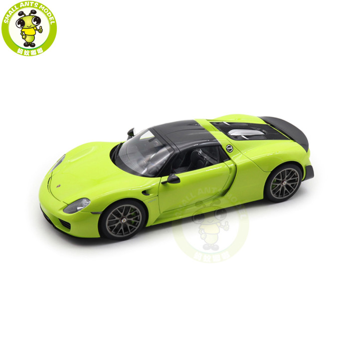 1/18 Porsche 918 Spyder Weissach Package Autoart 77921 Acid Green Model Toy Car Gifts For Father Friends