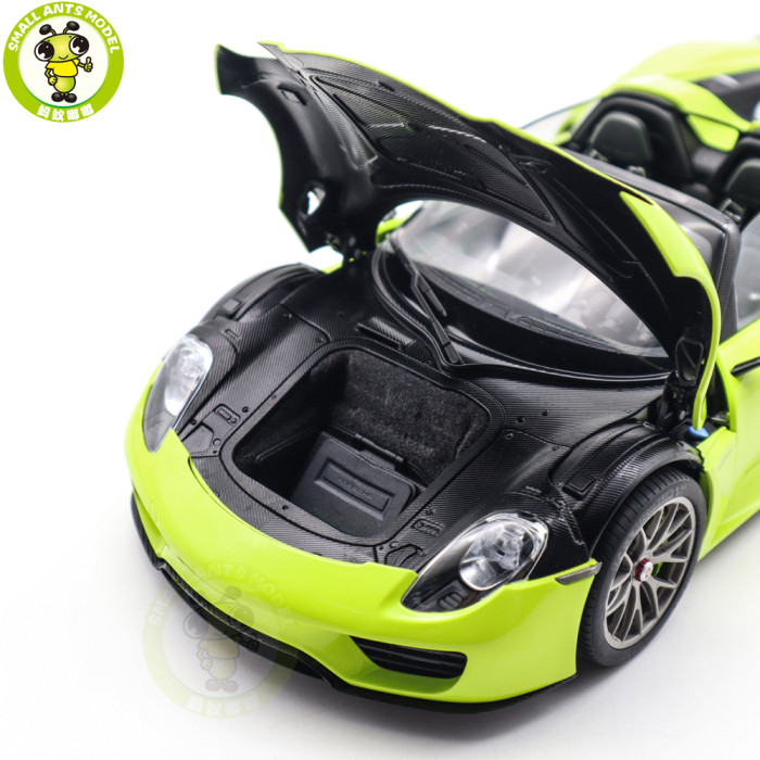 1/18 Porsche 918 Spyder Weissach Package Autoart 77921 Acid Green Model Toy Car Gifts For Father Friends