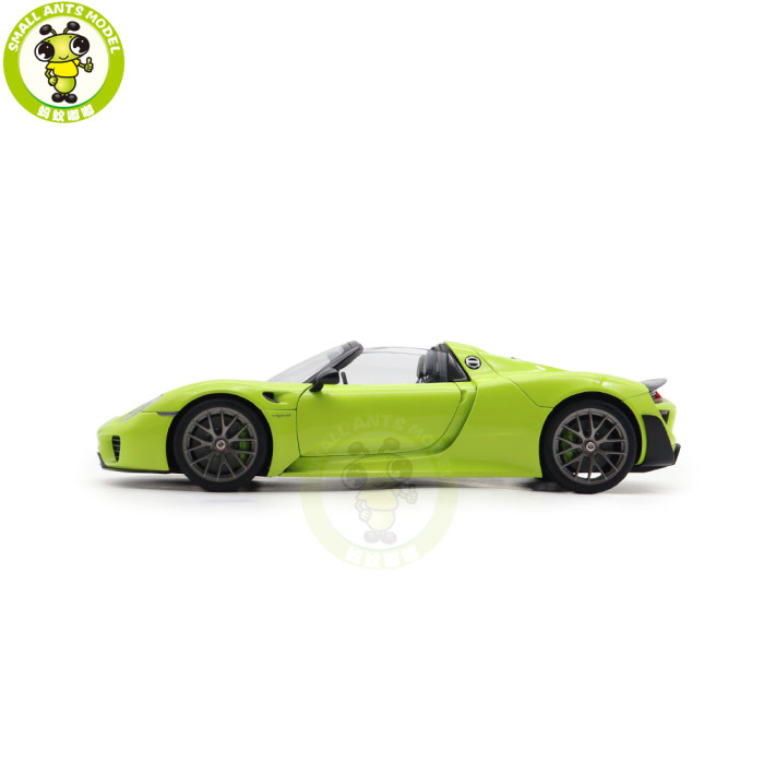 1/18 Porsche 918 Spyder Weissach Package Autoart 77921 Acid Green Model Toy Car Gifts For Father Friends