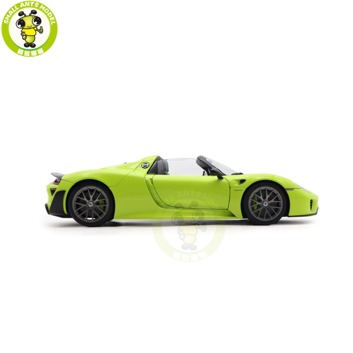 1/18 Porsche 918 Spyder Weissach Package Autoart 77921 Acid Green Model Toy Car Gifts For Father Friends