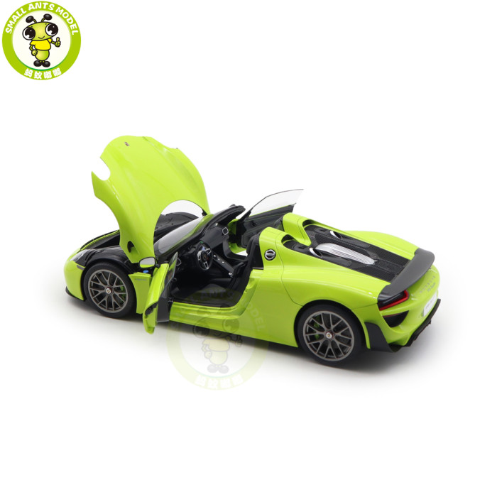 1/18 Porsche 918 Spyder Weissach Package Autoart 77921 Acid Green Model Toy Car Gifts For Father Friends