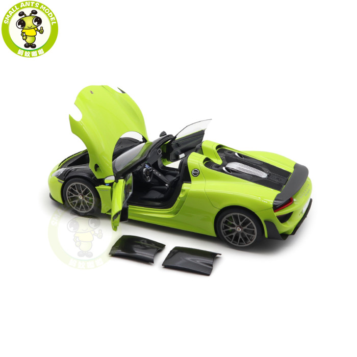 1/18 Porsche 918 Spyder Weissach Package Autoart 77921 Acid Green Model Toy Car Gifts For Father Friends