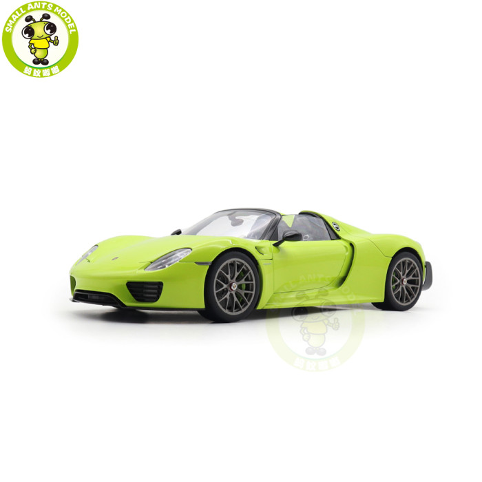1/18 Porsche 918 Spyder Weissach Package Autoart 77921 Acid Green Model Toy Car Gifts For Father Friends