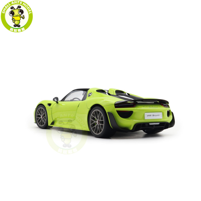 1/18 Porsche 918 Spyder Weissach Package Autoart 77921 Acid Green Model Toy Car Gifts For Father Friends