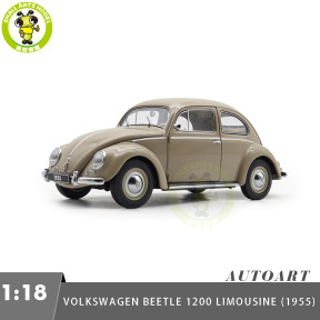 1/18 AUTOart 79778 VW Volkswagen Beetle 1200 Limousine 1955 Bright Beige Diecast Model Toy Car Gifts For Friends Father