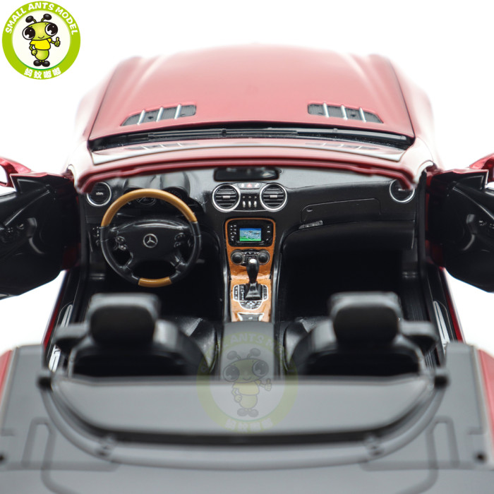 1/18 Mercedes Benz SL 500 2003 Norev 183842 Red Metallic Diecast Model Toys Car Gifts For Father Friends
