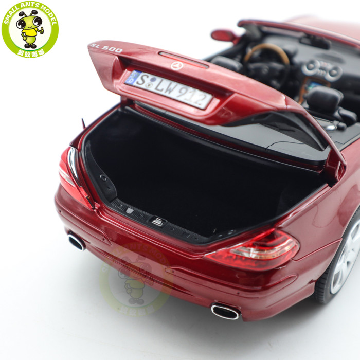 1/18 Mercedes Benz SL 500 2003 Norev 183842 Red Metallic Diecast Model Toys Car Gifts For Father Friends