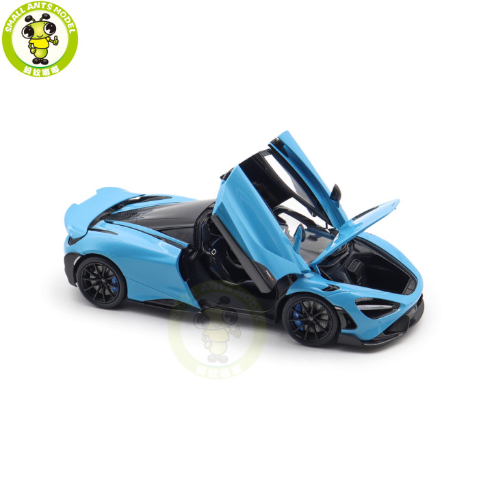 1/18 LCD HPD McLaren 765LT Supercar Blue Diecast Model Car Gifts For Father Friends