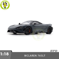 1/18 LCD HPD McLaren 765LT Supercar Grey Diecast Model Car Gifts For Father Friends