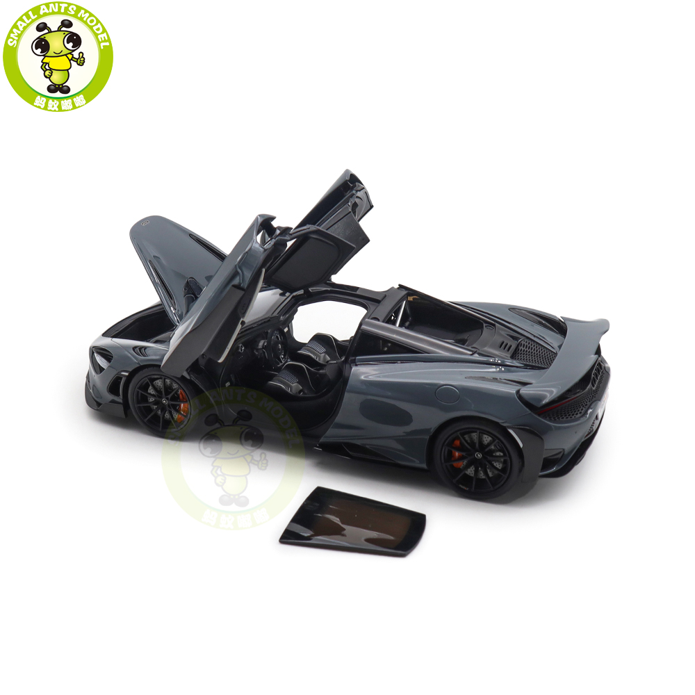 1/18 LCD HPD McLaren 765LT Supercar Grey Diecast Model Car Gifts