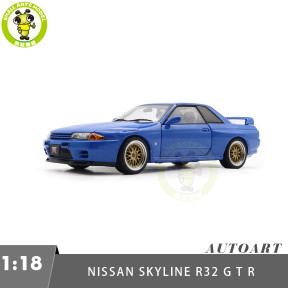1/18 Nissan Skyline GT-R（R32）V-SPEC II Autoart 77415 Blue Diecast Model Car Gifts For Friends Father