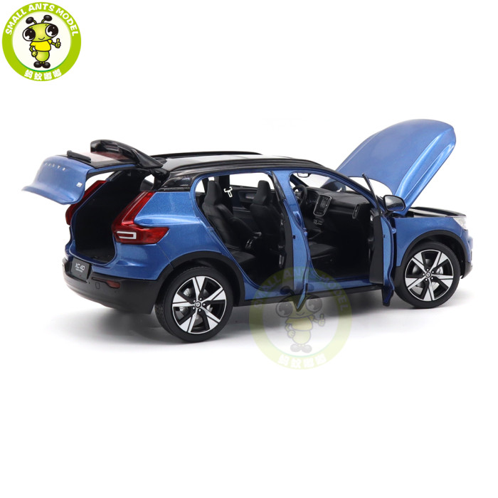 1/18  Volvo XC40 Recharge Electric Car Blue Diecast Model Toy Car Gifts For Friends