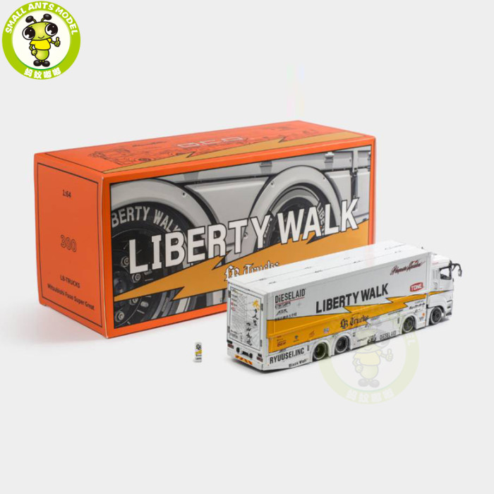 1/64 GCD Mitsubishi Fuso SuperGreat Liberty Walk LB Truck Trailer Diecast Model Toys Car Gifts For Father Friends