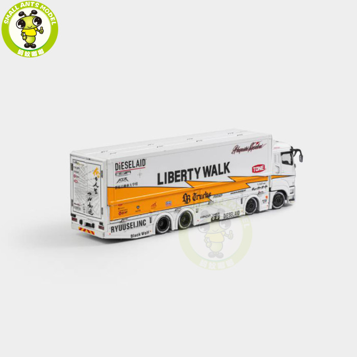1/64 GCD Mitsubishi Fuso SuperGreat Liberty Walk LB Truck Trailer Diecast Model Toys Car Gifts For Father Friends