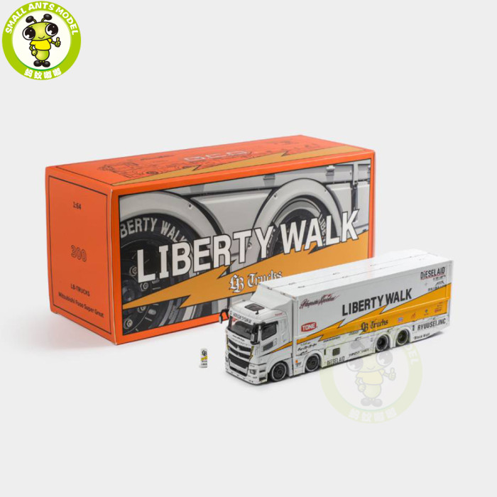 1/64 GCD Mitsubishi Fuso SuperGreat Liberty Walk LB Truck Trailer Diecast Model Toys Car Gifts For Father Friends