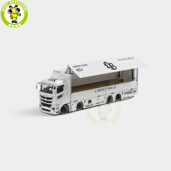 1/64 GCD Mitsubishi Fuso SuperGreat Liberty Walk LB Truck Trailer Diecast Model Toys Car Gifts For Father Friends