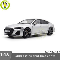 1/18 Audi RS 7 RS7 C8 Sportback 2021 Silver KengFai Diecast Metal Model Car Toys Gifts For Husband Boyfriend Father