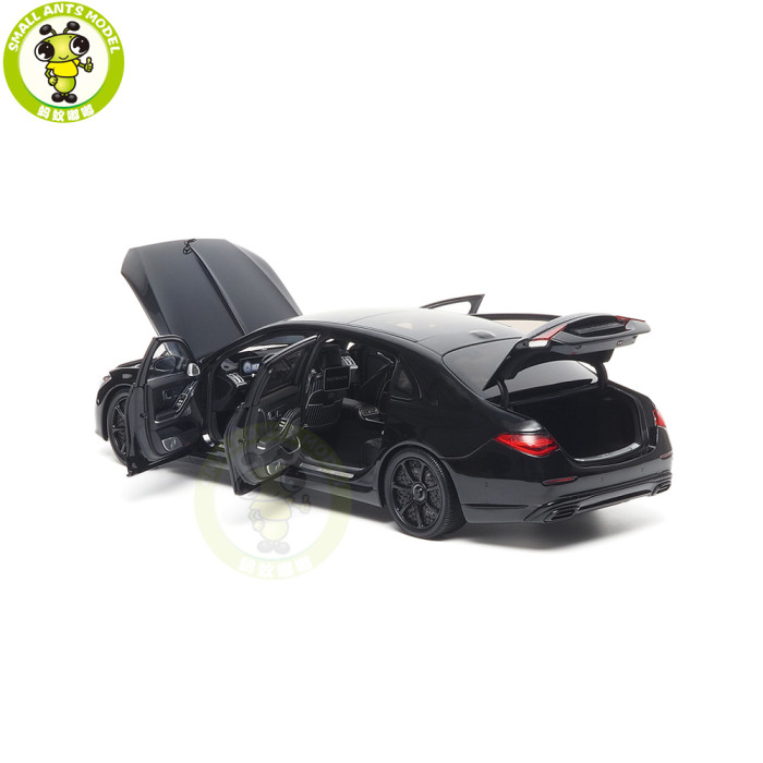 1/18 Mercedes Maybach S Class Night Series S680 2023 Almost Real 820141 Obsidian Black Diecast Model Toy Car Gifts For Friends Father