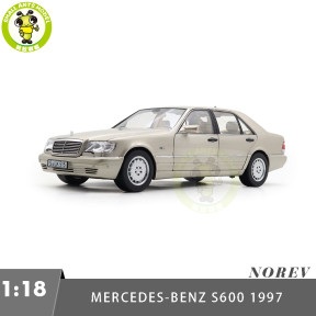 1/18 Mercedes Benz S600 S CLASS 1997 W140 Norev 183723 Smoke Silver Diecast Model Toy Car Gifts For Friends Father