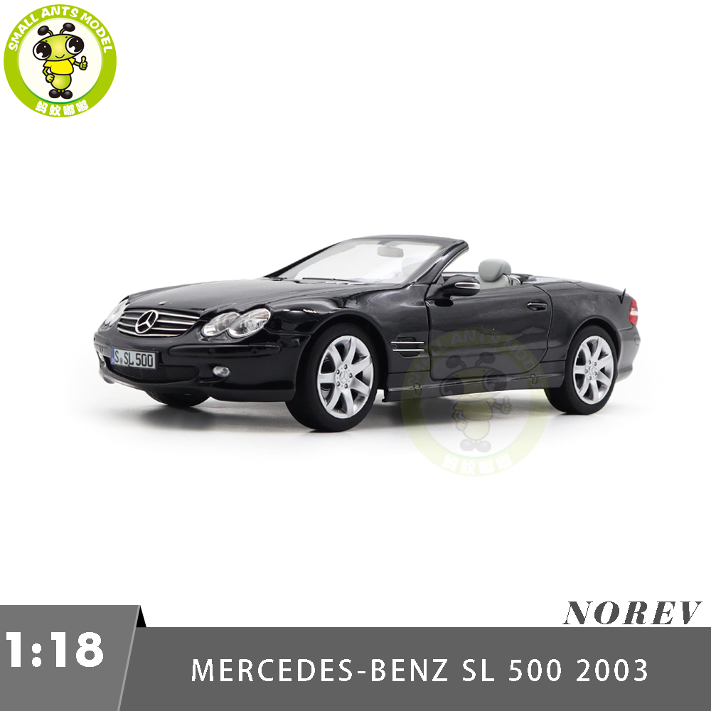1/18 Mercedes Benz SL 500 2003 Norev 183840 Black Diecast Model