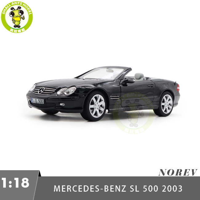 1/18 Mercedes Benz SL 500 2003 Norev 183840 Black Diecast Model Toys Car Gifts For Father Friends