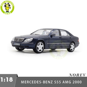 1/18 Mercedes Benz S55 AMG 2000 Norev 183817 Blue Diecast Model Toy Car Gifts For Friends Father