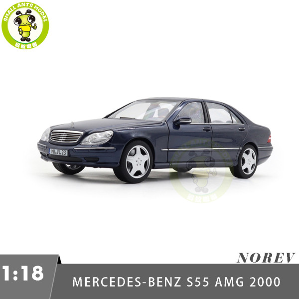 1/18 Mercedes Benz S55 AMG 2000 Norev 183817 Blue Diecast Model Toy Car Gifts For Friends Father