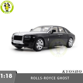1/18 Rolls-Royce Ghost Kyosho 08802BKS2 Black/Silver Diecast Model Toy Car Gifts For Father Friends