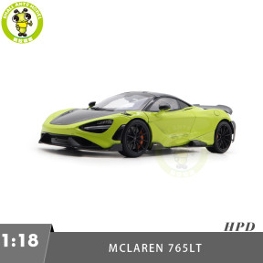 1/18 LCD HPD McLaren 765LT Supercar Green Diecast Model Car Gifts For Father Friends